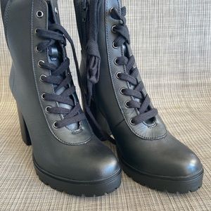 Steve Madden combat style heeled boots